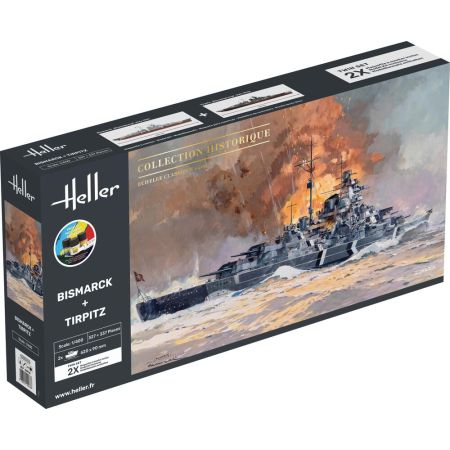 HELLER 55078 Starter Set - Bismarck + Tirpitz Twinset - 1:400