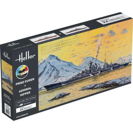 HELLER 55083 STARTER KIT Twin Set Prinz Eugen + Admiral Hipper - 1:400