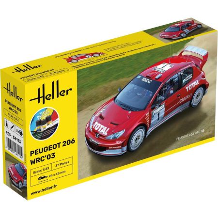 HELLER 56113 Starter Set - Peugeot 206 WRC 2003 - 1:43