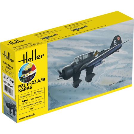 HELLER 56247 Starter Set - PZL.23 A/B Karaś - 1:72