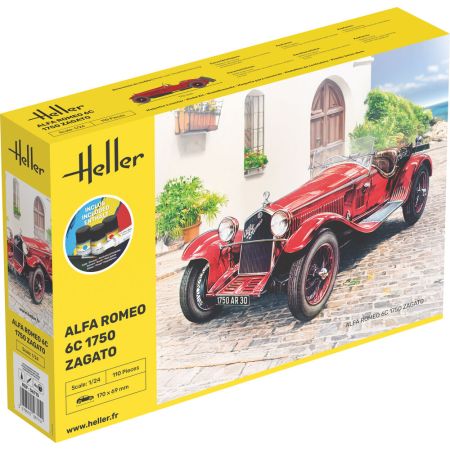 HELLER 56715 STARTER KIT Alfa Romeo 6C 1750 Zagato - 1:24