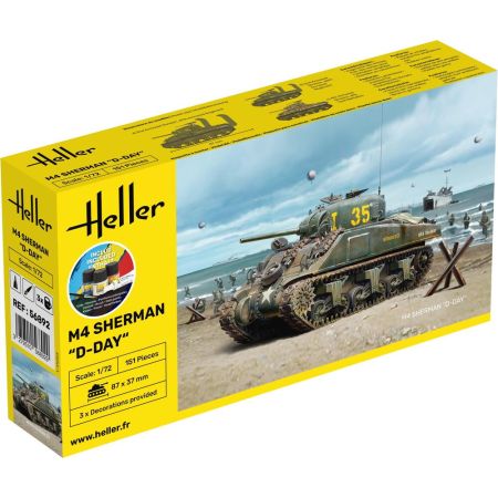 HELLER 56892 Starter Set - M4 Sherman D-Day - 1:72