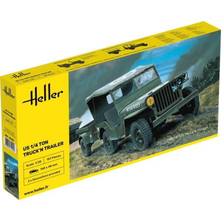HELLER 81105 Jeep Willys z przyczepką - 1:35