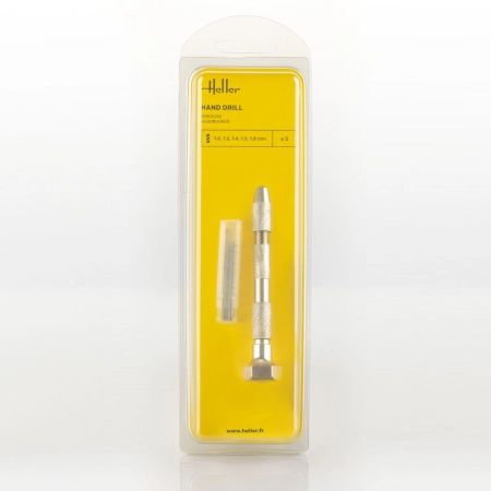 HELLER 99019 Hand drill with five drills (1, 1.2, 1.4, 1.5, 1.8 mm)