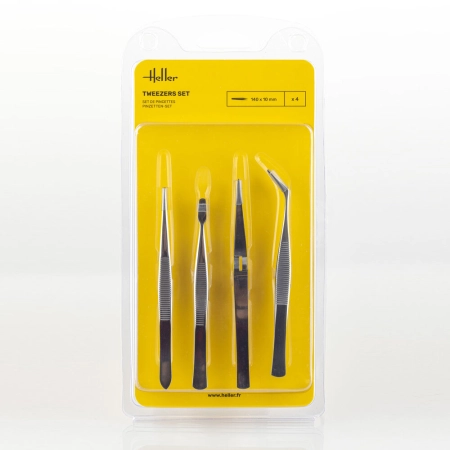 HELLER 99023 Tweezers Set (4 pieces)