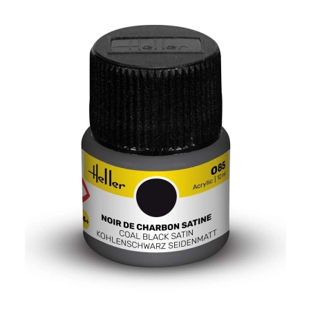 HELLER 9085 Acrylic Colour 085 Coal Black Satin