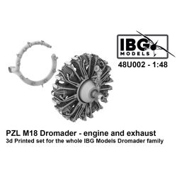 IBG 48U002 PREORDER PZL M18 Dromader - Silnik + układ wydechowy - 1:48