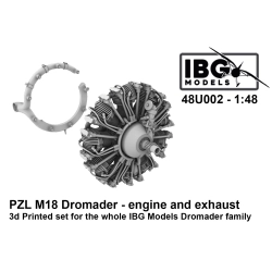 IBG 48U002 PREORDER PZL M18 Dromader - Silnik + układ wydechowy - 1:48