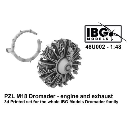 IBG 48U002 PREORDER PZL M18 Dromader - Silnik + układ wydechowy - 1:48