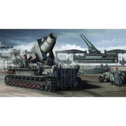 TRUMPETER 00208 Morser Karl-Gerat 040/041 (Initial Version) na transporterze kolejowym - 1:35