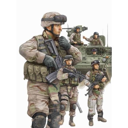 TRUMPETER 00424 Figurki - Modern US Army armor crewman & Infantry - 1:35