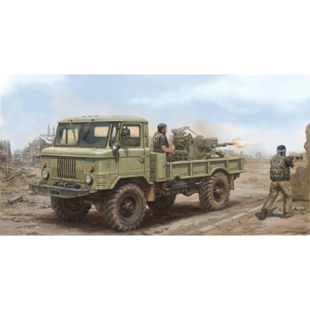TRUMPETER 01017 Samochód ciężarowy GAZ-66 z armatą przeciwlotniczą ZU23-2 - 1:35