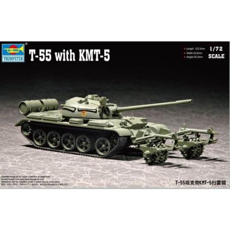 TRUMPETER 07283 T-55 with KMT-5 - 1:72