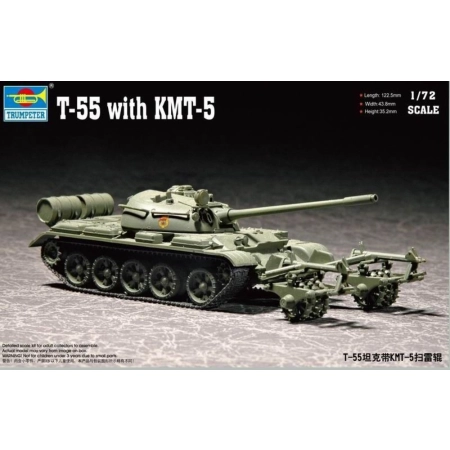 TRUMPETER 07283 T-55 with KMT-5 - 1:72