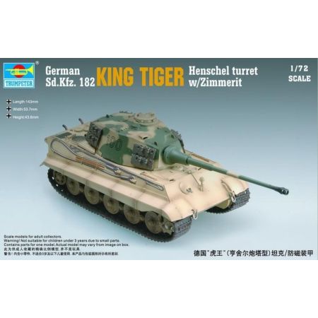 TRUMPETER 07291 King Tiger z wieżą Henschel + Zimmerit - 1:72