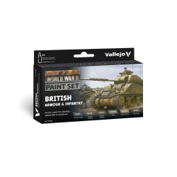 VALLEJO 70204 Zestaw World War II 6 farb - British Armour & Infantry
