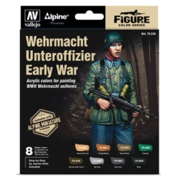 VALLEJO 70246 Figure Color Series 8 farb + figurka - Wehrmacht Unteroffizier Early War