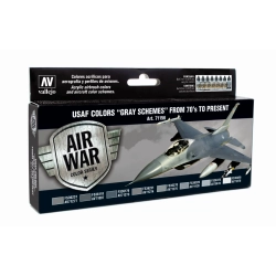 VALLEJO 71156 Zestaw Air War 8 farb - USAF Colors Grey Schemes