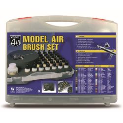 VALLEJO 71172 Model Air Walizka Basic Color 29 + wężyk + złączka + Aerograf Ultra
