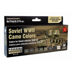 VALLEJO 71188 Model Air Zestaw 8 farb - Soviet WWII Camo Colors by Adam Wilder