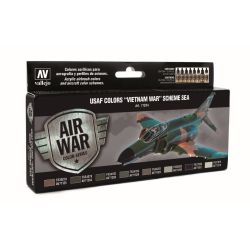 VALLEJO 71204 Zestaw Air War 8 farb - USAF Colors Vietnam War Scheme Sea