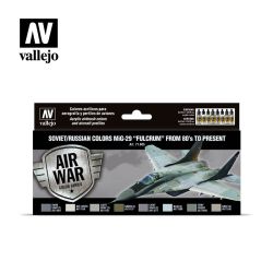 VALLEJO 71605 Zestaw Air War 8 farb - Soviet / Russian colors Mig-29 Fulcrum from 80's to present