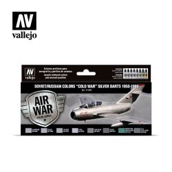 VALLEJO 71610 Zestaw Air War 8 farb - Soviet / Russian colors Cold War Silver Darts 1950-1980