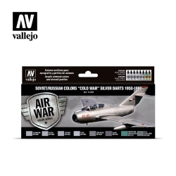 VALLEJO 71610 Zestaw Air War 8 farb - Soviet / Russian colors Cold War Silver Darts 1950-1980