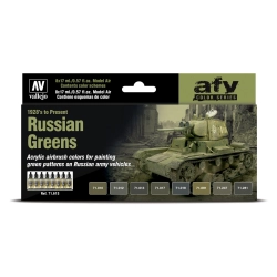 VALLEJO 71613 Zestaw Model Air 8 farb - Russian Greens (1928 to Present)