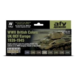 VALLEJO 71614 Zestaw Model Air 8 farb - WWII British Colors UK/BEF/Europe 1939-1945