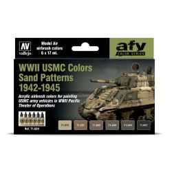 VALLEJO 71624 Zestaw Model Air 6 farb - WWII US Army Colors Sand Patterns 1942-1975