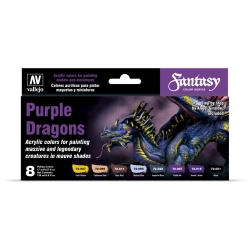 VALLEJO 72305 Game Color Zestaw 8 farb - Purple Dragons by Angel Giraldez