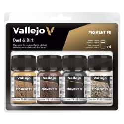 VALLEJO 73190 Zestaw 4 pigmenty - 35 ml Dust & Dirt