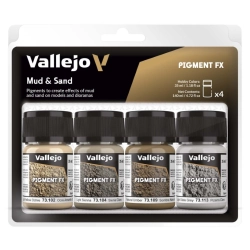 VALLEJO 73191 Zestaw 4 pigmenty - 35 ml Mud & Sand