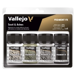 VALLEJO 73193 Zestaw 4 pigmenty - 35 ml Soot & Ashes