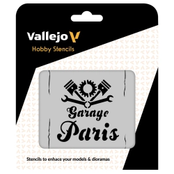 VALLEJO ST-LET001 Szablon Vintage Garage Sign, 1:35