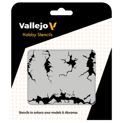 VALLEJO ST-TX001 Szablon Cracked Wall, 1:35