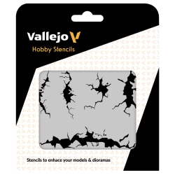 VALLEJO ST-TX001 Szablon Cracked Wall, 1:35