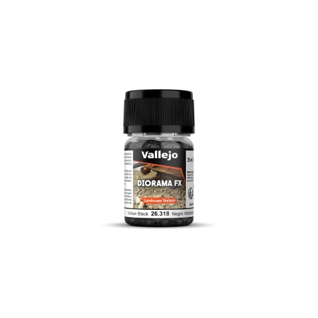 VALLEJO 26318 Diorama FX Lansc. Text. Vulcan Black 2 - 5 mm -  35 ml