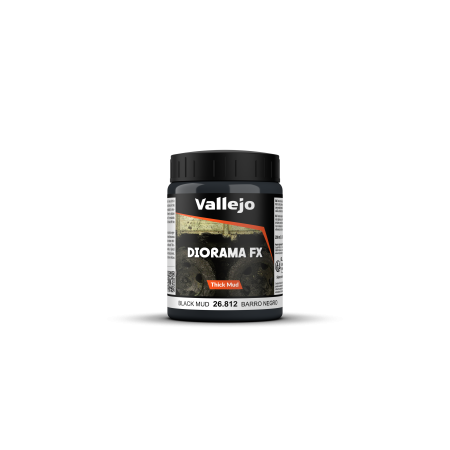 VALLEJO 26812 Thick Mud Textures 200 ml Black Thick Mud