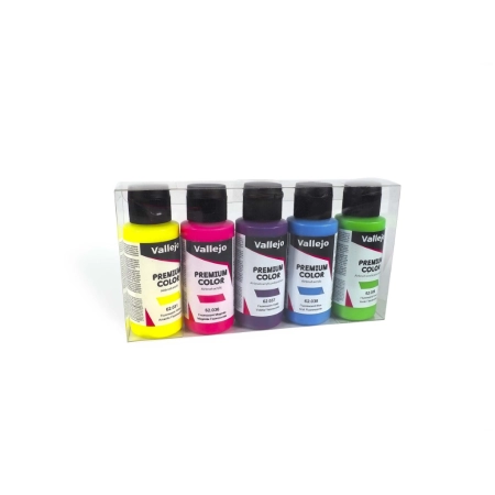 VALLEJO 62102 Premium Color Zestaw 5 farb - Fluo Color 60 ml