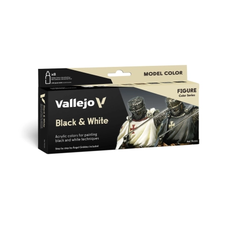 VALLEJO 70151 Model Color Zestaw 8 farb - Black & White by Angel Giraldez