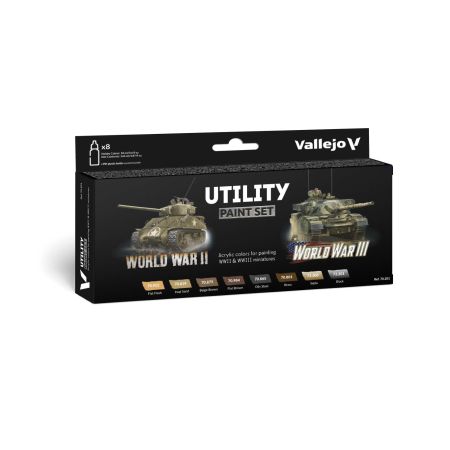 VALLEJO 70201 Zestaw World War II & III 8 farb - Utility Paint Set