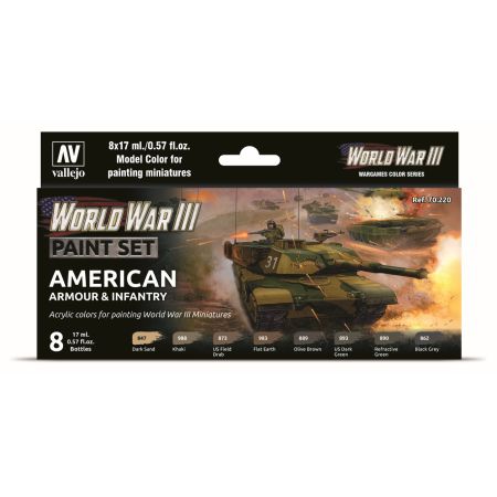 VALLEJO 70220 Zestaw World War III 8 farb - American Armour & Infantry