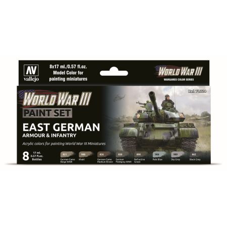 VALLEJO 70224 Zestaw World War III 8 farb - East German Armour & Infantry