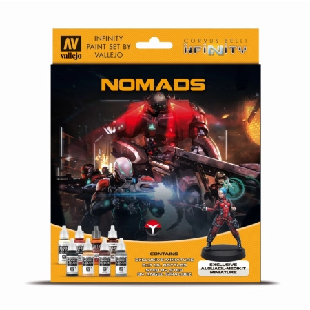 VALLEJO 70233 Zestaw Infinity Exclusive 8 farb + figurka Algucuil-Medikit