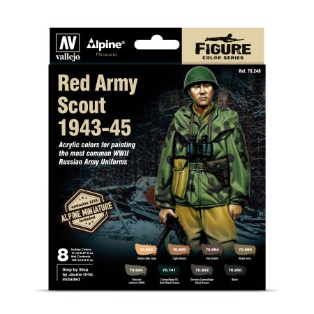 VALLEJO 70248 Figure Color Series 8 farb + figurka - Red Army Scout 1943-45