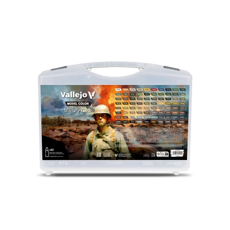 VALLEJO 70253 Model Color Military Case 76 kolorów + 4 dodatki