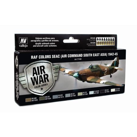 VALLEJO 71146 Zestaw Air War 8 farb - Seac (Air Command South East Asia) 1942-45