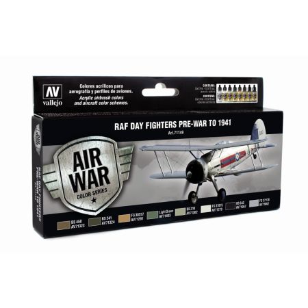 VALLEJO 71149 Zestaw Air War 8 farb - Day Fighters Pre-War To 1941